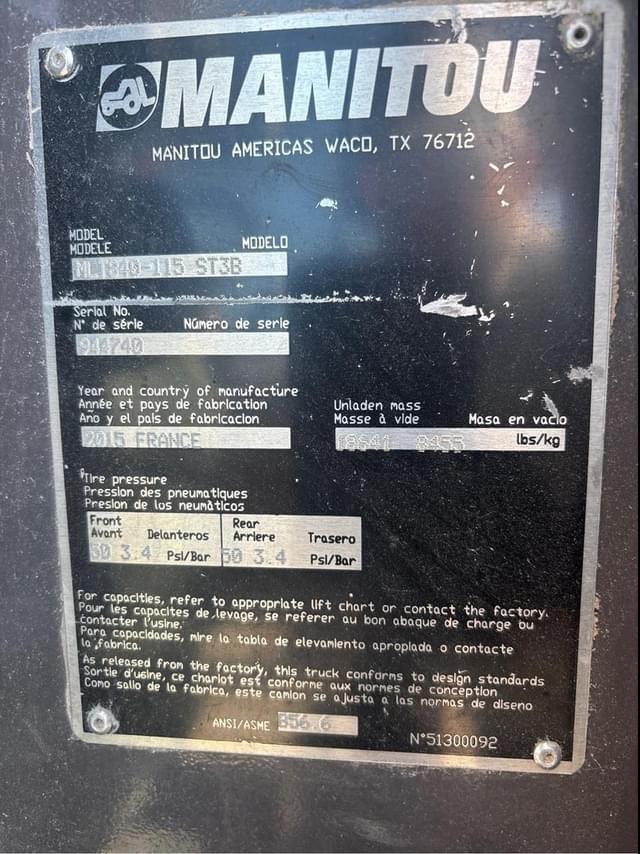 Image of Manitou MLT840-115PS equipment image 4