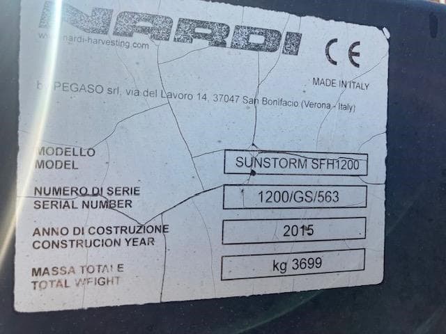 Image of Nardi Sunflower SFH1200 equipment image 1