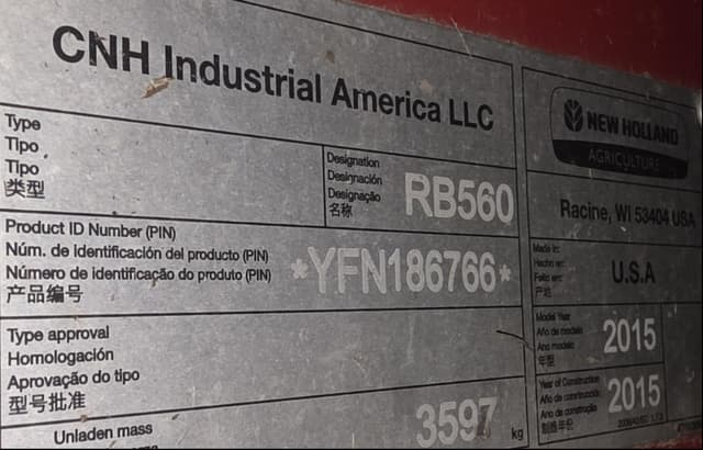 Image of New Holland RB560 equipment image 1