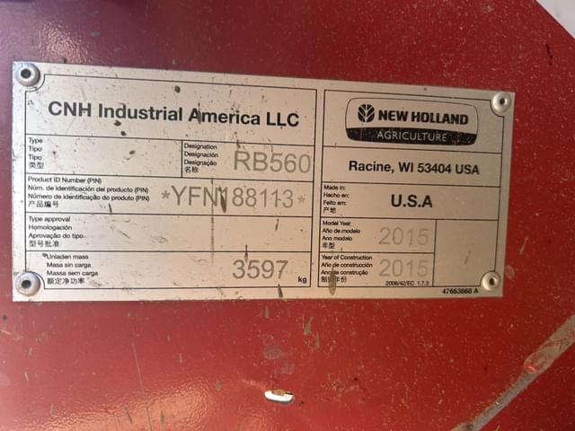 Image of New Holland RB560 Specialty Crop equipment image 1