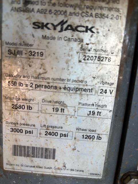 Image of Sky Jack SJIII3219 equipment image 4