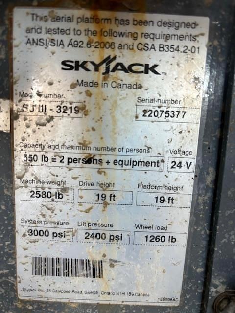 Image of Sky Jack SJIII3219 equipment image 4