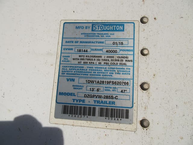 Image of Stoughton DZGPVW-285S-C equipment image 2