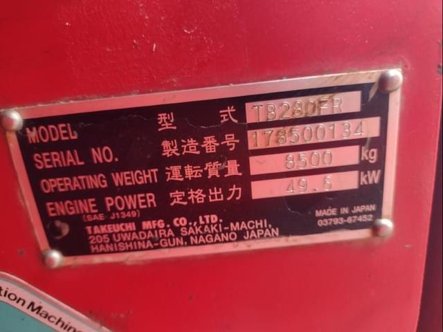 Image of Takeuchi TB280FR equipment image 4