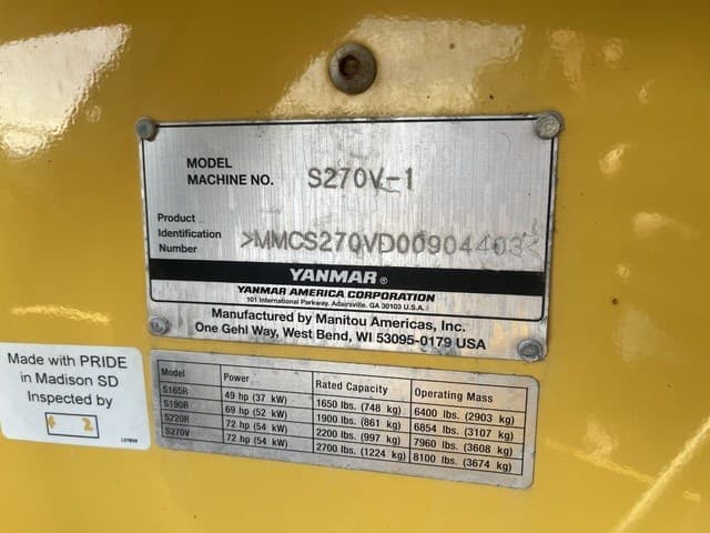 Image of Yanmar S270V equipment image 2