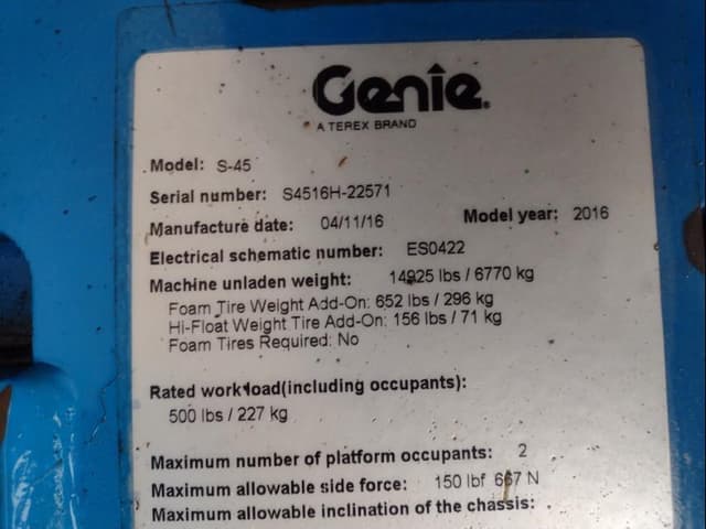 Image of Genie S-45 equipment image 4