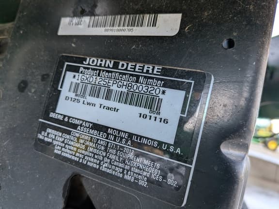 Image of John Deere D125 equipment image 4
