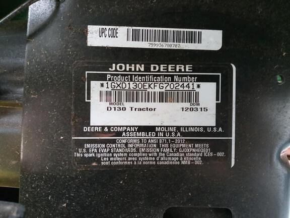 Image of John Deere D130 equipment image 1