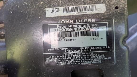 Image of John Deere D140 equipment image 4