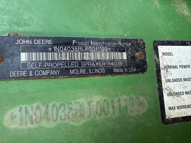 Image of John Deere R4038 equipment image 1