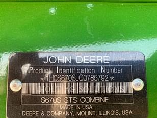 Main image John Deere S670 8