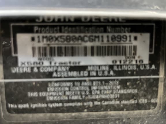 Image of John Deere X580 equipment image 3