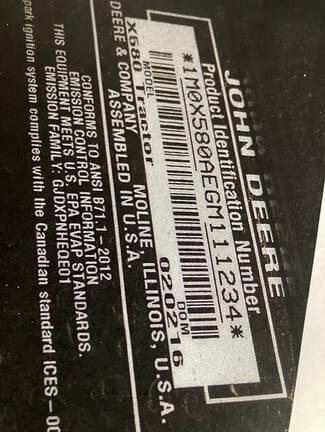 Image of John Deere X580 equipment image 2