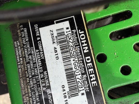 Image of John Deere Z355E equipment image 4