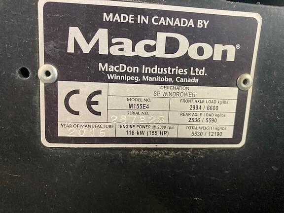 Image of MacDon M155E4 equipment image 2