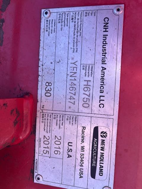 Image of New Holland H6750 equipment image 3