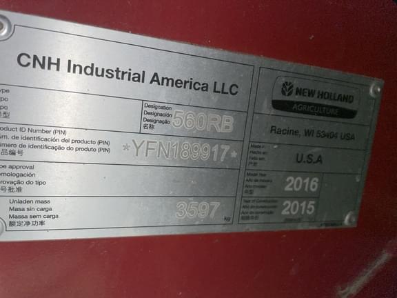 Image of New Holland RB560 Specialty Crop equipment image 1