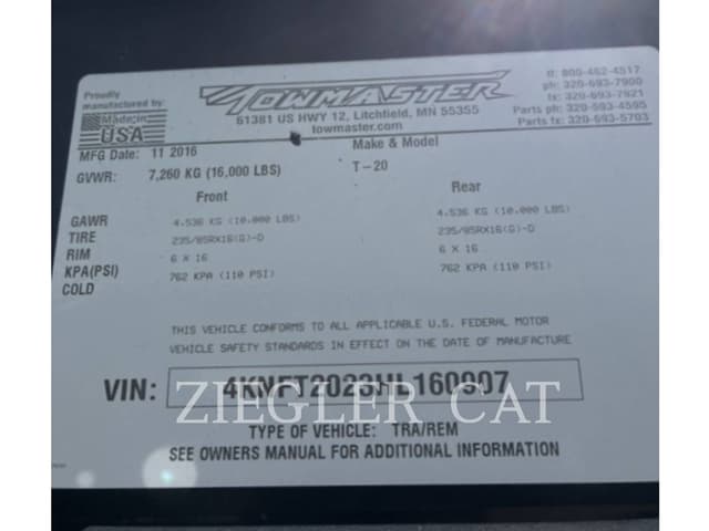 Image of Towmaster T-20 equipment image 4