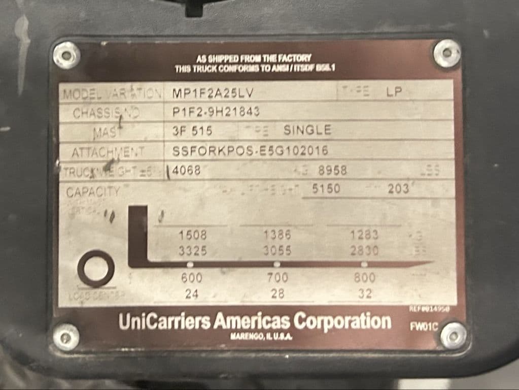 Image of Unicarriers PF50 Image 1