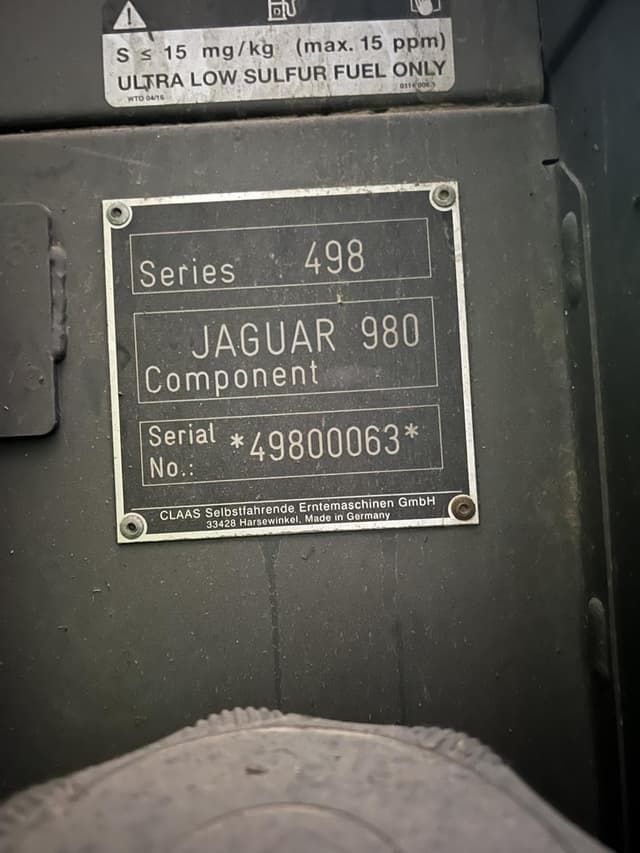 Image of CLAAS Jaguar 980 equipment image 1
