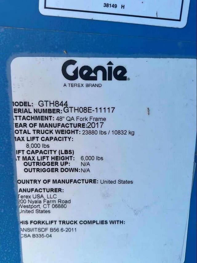 Image of Genie GTH844 equipment image 4