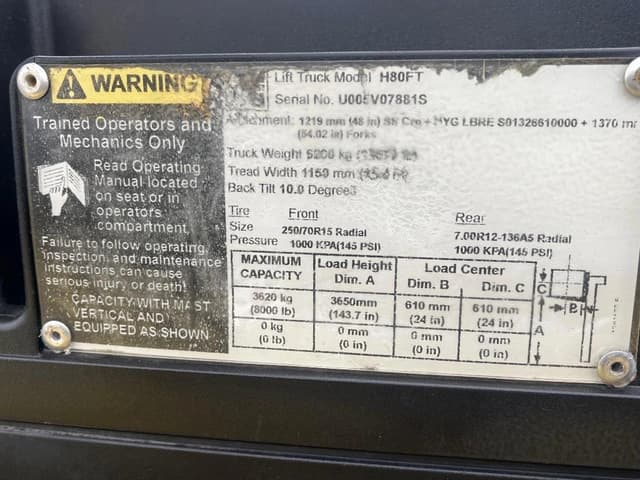 Image of Hyster H80FT equipment image 2