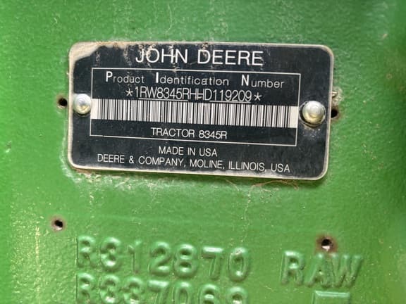 Image of John Deere 8345R equipment image 2
