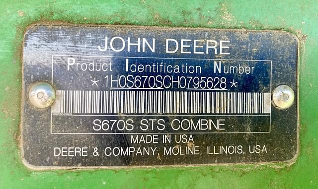 Image of John Deere S670 equipment image 2