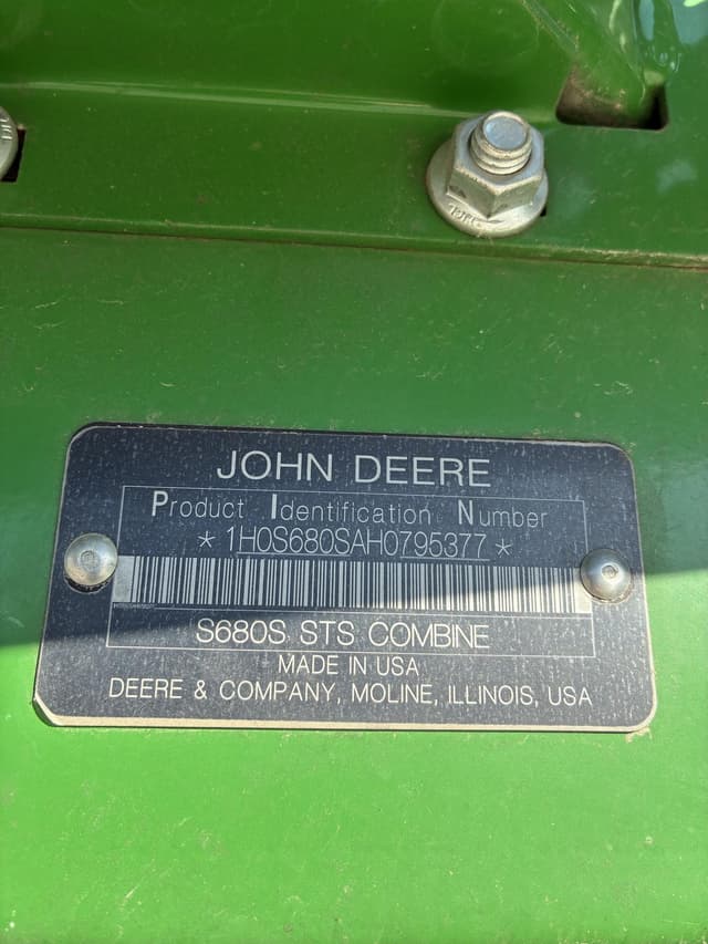 Image of John Deere S680 equipment image 2
