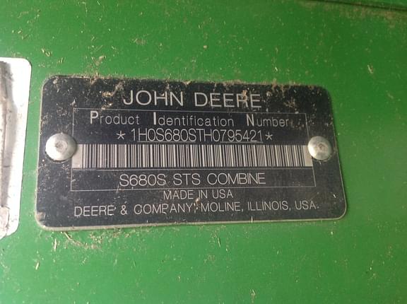 Image of John Deere S680 equipment image 2