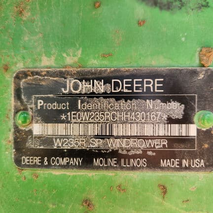 Image of John Deere W235 equipment image 3