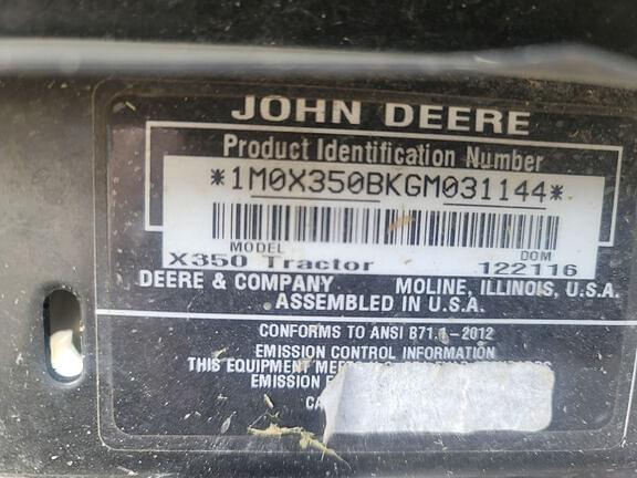 Image of John Deere X350 equipment image 4