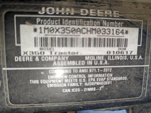 Image of John Deere X350 equipment image 1