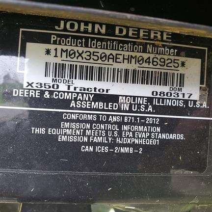 Image of John Deere X350 equipment image 4