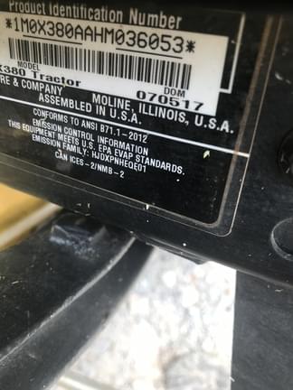 Image of John Deere X380 equipment image 4