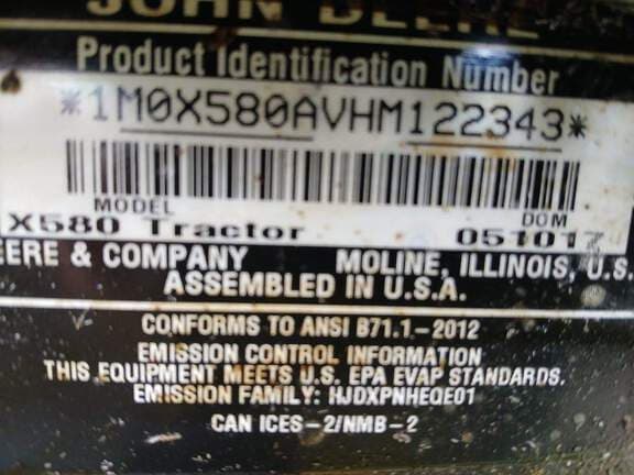 Image of John Deere X580 equipment image 4