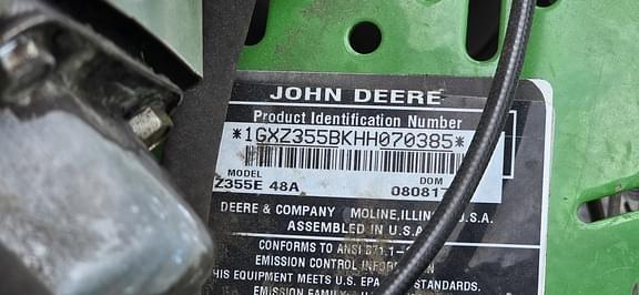 Image of John Deere Z355E equipment image 4