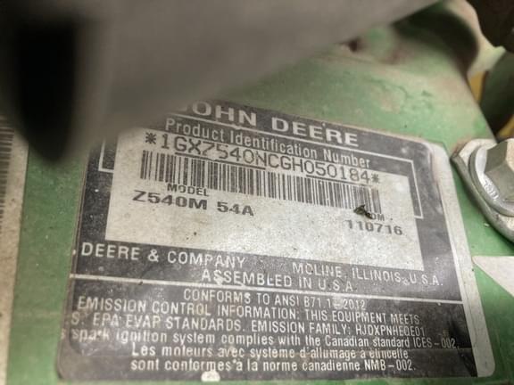 Image of John Deere Z540M equipment image 2