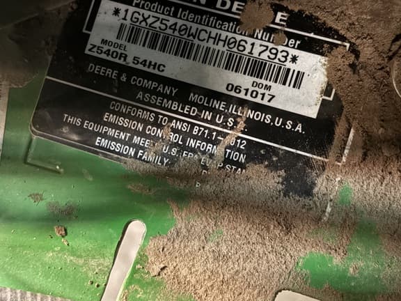 Image of John Deere Z540R equipment image 1