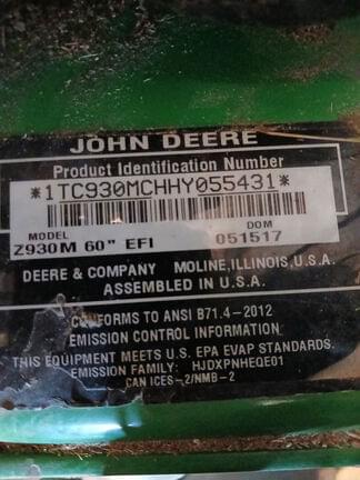 Image of John Deere Z930M equipment image 1