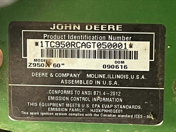 Image of John Deere Z950R equipment image 4