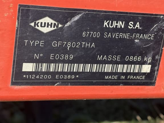 Image of Kuhn GF7802THA equipment image 3