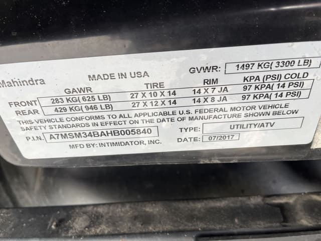Image of Mahindra XTV750 equipment image 1