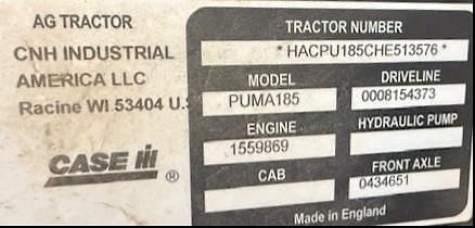 Image of Case IH Puma 185 equipment image 1