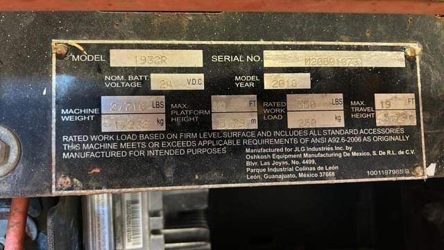 Image of JLG 1932R  equipment image 1