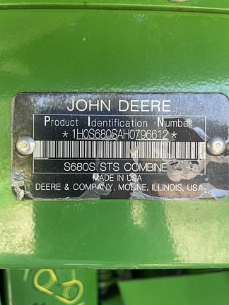 Image of John Deere S680 equipment image 4