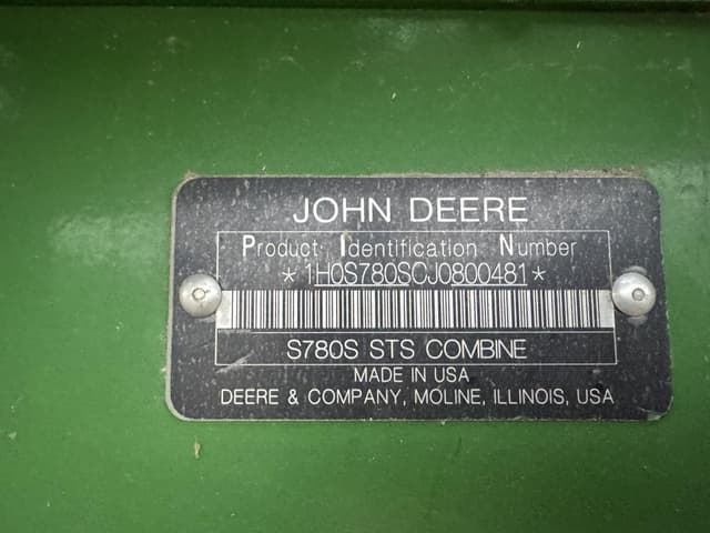 Image of John Deere S780 equipment image 1