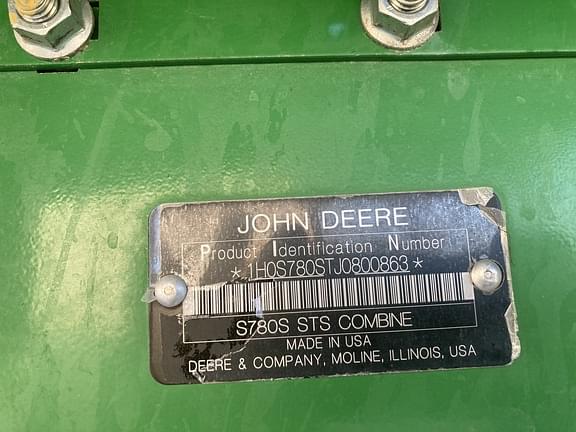 Image of John Deere S780 equipment image 2