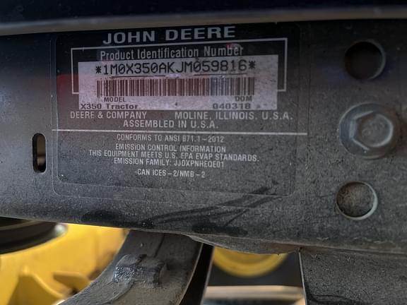Image of John Deere X350 equipment image 1