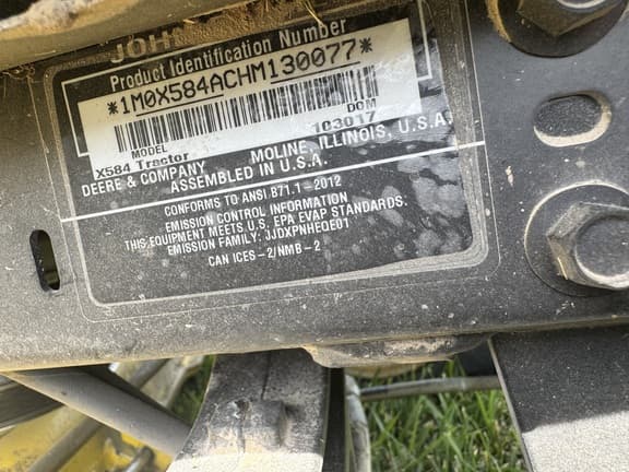 Image of John Deere X584 equipment image 1